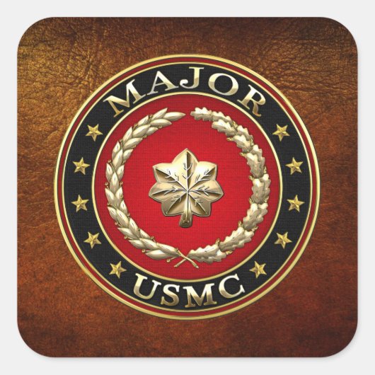 Amerikaanse mariniers: Majoor (USMC Maj) [3D] Vierkante Sticker (Voorkant)