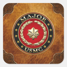 Amerikaanse mariniers: Majoor (USMC Maj) [3D] Vierkante Sticker
