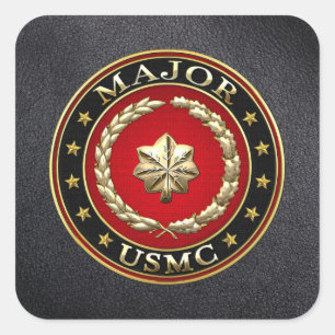 Amerikaanse mariniers: Majoor (USMC Maj) [3D] Vierkante Sticker