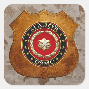 Amerikaanse mariniers: Majoor (USMC Maj) [3D] Vierkante Sticker