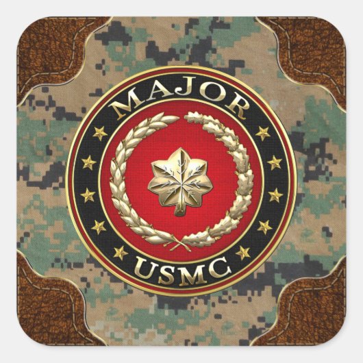 Amerikaanse mariniers: Majoor (USMC Maj) [3D] Vierkante Sticker (Voorkant)