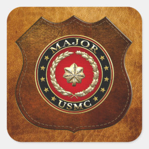 Amerikaanse mariniers: Majoor (USMC Maj) [3D] Vierkante Sticker