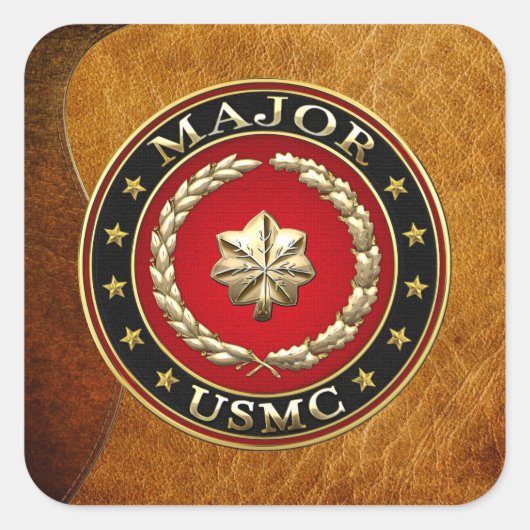 Amerikaanse mariniers: Majoor (USMC Maj) [3D] Vierkante Sticker (Voorkant)