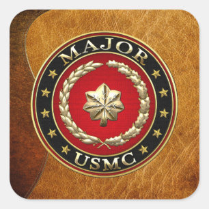 Amerikaanse mariniers: Majoor (USMC Maj) [3D] Vierkante Sticker
