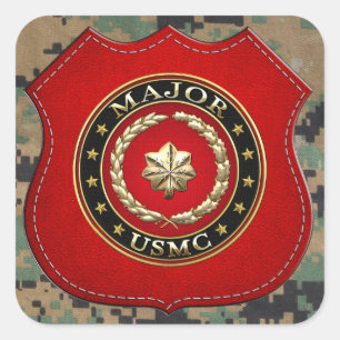 Amerikaanse mariniers: Majoor (USMC Maj) [3D] Vierkante Sticker