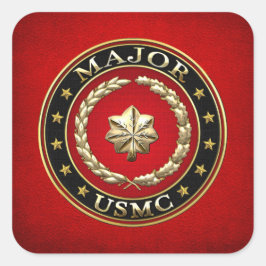 Amerikaanse mariniers: Majoor (USMC Maj) [3D] Vierkante Sticker