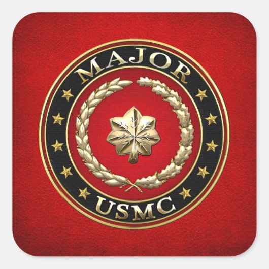 Amerikaanse mariniers: Majoor (USMC Maj) [3D] Vierkante Sticker (Voorkant)
