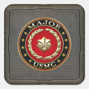 Amerikaanse mariniers: Majoor (USMC Maj) [3D] Vierkante Sticker