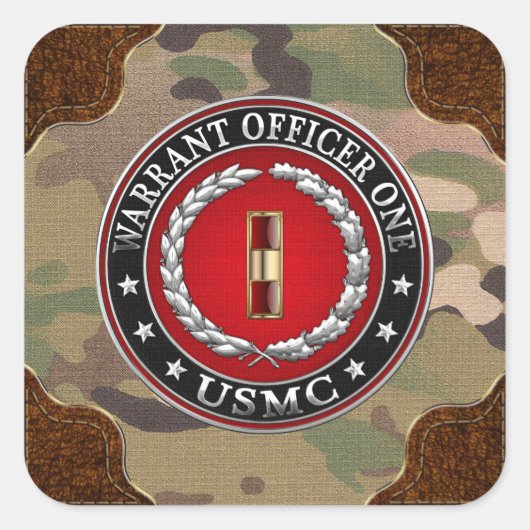 Amerikaanse mariniers: Ordonnateur 1 (USMC WO-1) [ Vierkante Sticker (Voorkant)