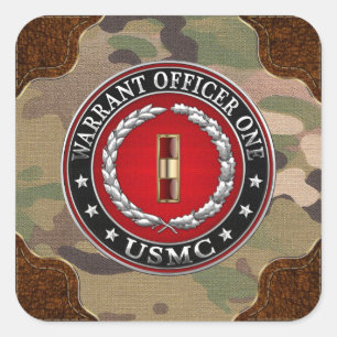 Amerikaanse mariniers: Ordonnateur 1 (USMC WO-1) [ Vierkante Sticker