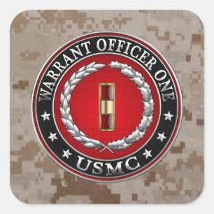 Amerikaanse mariniers: Ordonnateur 1 (USMC WO-1) [ Vierkante Sticker