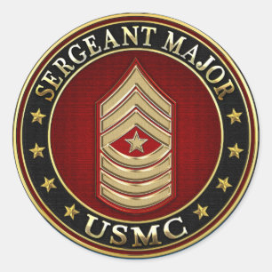 Amerikaanse mariniers: Sergeant-majoor (USMC SgtMa Ronde Sticker