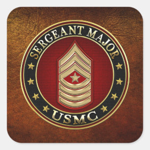 Amerikaanse mariniers: Sergeant-majoor (USMC SgtMa Vierkante Sticker