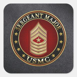 Amerikaanse mariniers: Sergeant-majoor (USMC SgtMa Vierkante Sticker