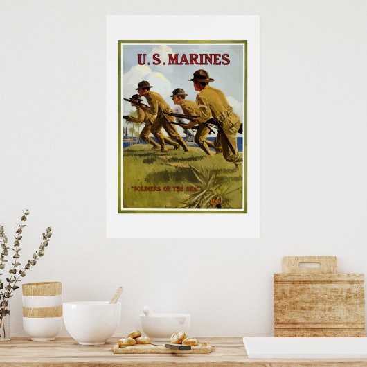 Amerikaanse mariniers — soldaten van het Zee Poster (Keuken)