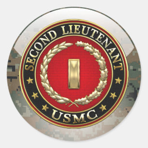 Amerikaanse mariniers: Tweede Luitenant (USMC 2ndL Ronde Sticker