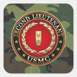 Amerikaanse mariniers: Tweede Luitenant (USMC 2ndL Vierkante Sticker