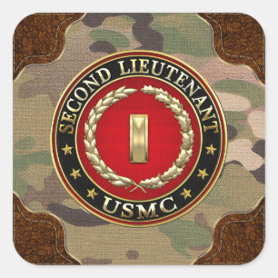 Amerikaanse mariniers: Tweede Luitenant (USMC 2ndL Vierkante Sticker