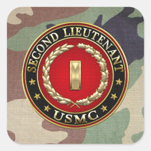 Amerikaanse mariniers: Tweede Luitenant (USMC 2ndL Vierkante Sticker