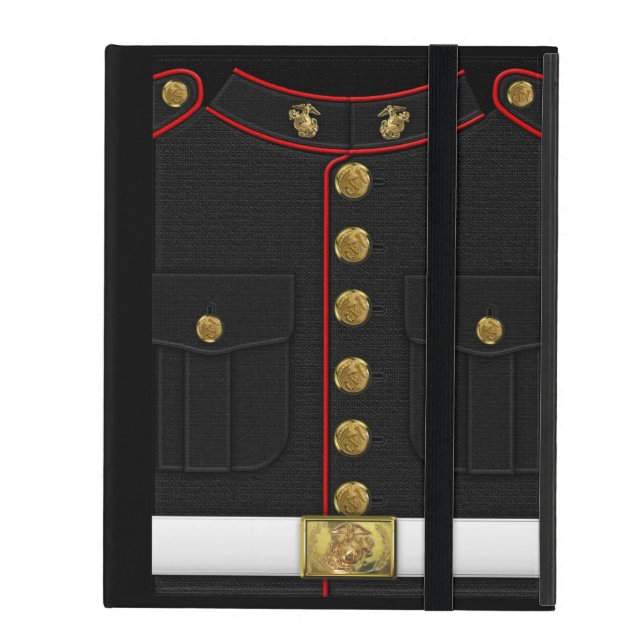 Amerikaanse mariniers: USMC Dress Uniform [3D] iPad Hoesje (Voorkant Dicht)