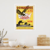 Amerikaanse mariniers verdedigen Amerika Poster (Keuken)