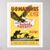 Amerikaanse mariniers verdedigen Amerika Poster (Voorkant)