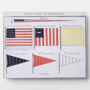 Amerikaanse maritieme vlaggen en Pennants uit een Fotoplaat