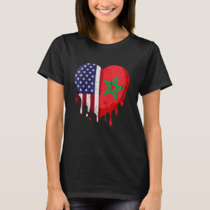 Amerikaanse Marokkaanse erfgoedmaand Marokko Vlag T-shirt