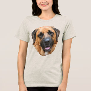 Amerikaanse Mastiff hondengezicht Tri-Blend Shirt