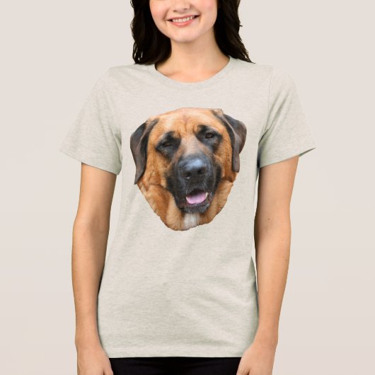 Amerikaanse Mastiff hondengezicht Tri-Blend Shirt (Voorkant)