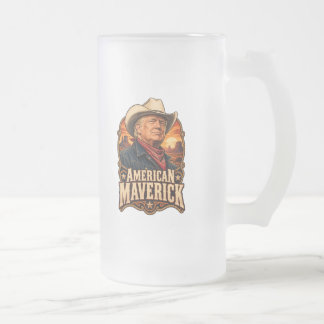 Amerikaanse Maverick Western Tweezijdig Matglas Bierpul