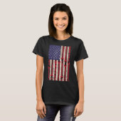 Amerikaanse Mechanische Vlag 4 juli Patriottische  T-shirt (Voorkant volledig)