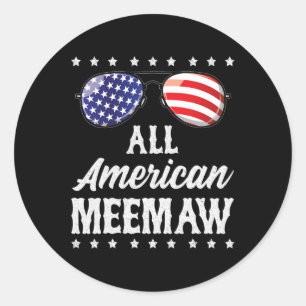 Amerikaanse Meemaw 4 juli Onafhankelijkheidsdag Pa Ronde Sticker
