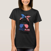 Amerikaanse Meemaw Messy Bun Matching 4 juli Meer T-shirt (Voorkant)