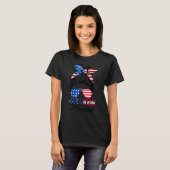 Amerikaanse Meemaw Messy Bun Matching 4 juli Meer T-shirt (Voorkant volledig)