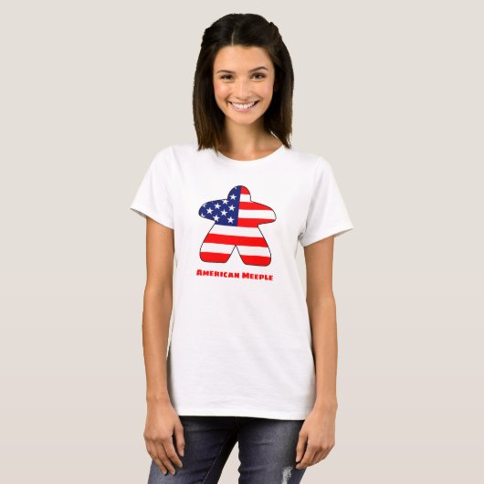Amerikaanse Meeple Womens Shirt (Voorkant volledig)
