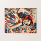 Amerikaanse Meisje Pin-Up Collage Legpuzzel (Horizontaal)
