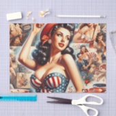 Amerikaanse Meisje Pin-Up Collage Tissuepapier (Craft)