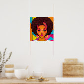 Amerikaanse meisjes in de Pop Kunststijl: kleurrij Poster (Keuken)