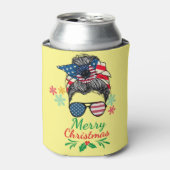 Amerikaanse Messy Bun Christmas Cooler (Blikje Voorkant)
