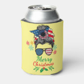 Amerikaanse Messy Bun Christmas Cooler (Blikje Achterkant)