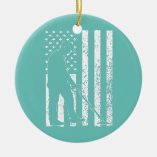 Amerikaanse metaal detecteert Amerikaanse vlag Keramisch Ornament