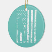 Amerikaanse metaal detecteert Amerikaanse vlag Keramisch Ornament (Links)