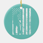 Amerikaanse metaal detecteert Amerikaanse vlag Keramisch Ornament (Achterkant)