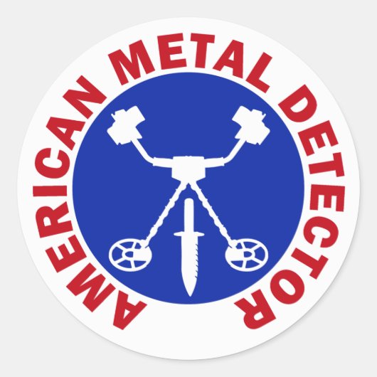 Amerikaanse metaaldetector ronde sticker (Voorkant)