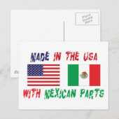 Amerikaanse Mexicaanse Amerikaan Briefkaart (Voorkant / Achterkant)