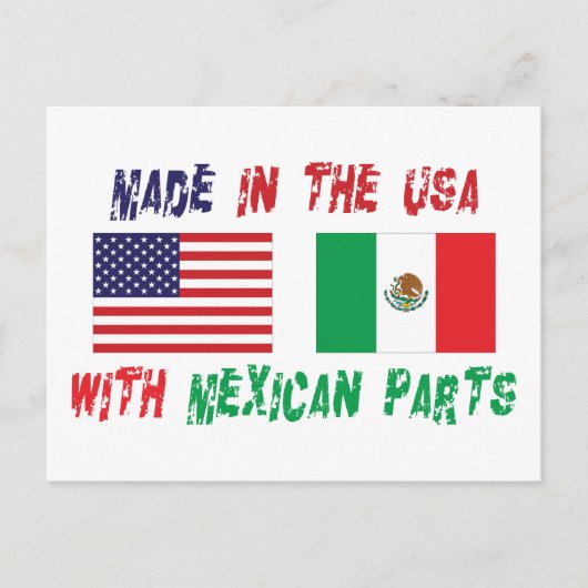Amerikaanse Mexicaanse Amerikaan Briefkaart (Voorkant)
