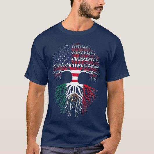 Amerikaanse Mexicaanse roet Mexicaanse vlag T-shirt (Voorkant)