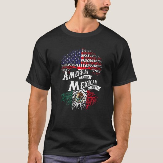 Amerikaanse Mexicaanse roet Mexicaanse vlag T-shirt (Voorkant)