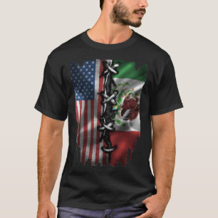 Amerikaanse Mexicaanse vlag T-shirt